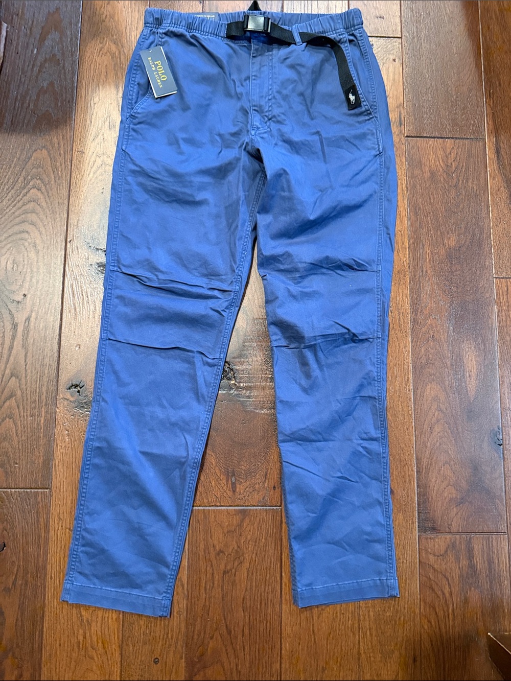 Polo by Ralph Lauren Men's Navy Blue Casual Belted Chinos